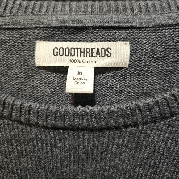 Goodthreads Men's 100% Cotton Gray Lightweight Sweater XL - Picture 3 of 4